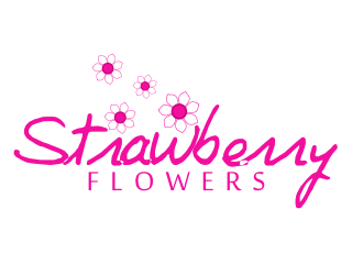 林思源的中文：草莓花朵；英文：Strawberry flowerslogo設(shè)計(jì)