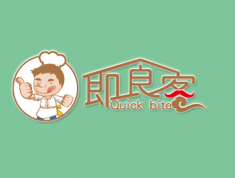 何錦江的Quick bite 即食客logo設(shè)計