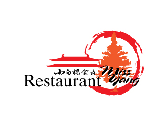 楊劍的Restaurant Miss Yang 小白楊食府logo設(shè)計(jì)