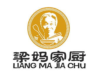 潘樂的梁媽家廚餐飲連鎖商標(biāo)logo設(shè)計