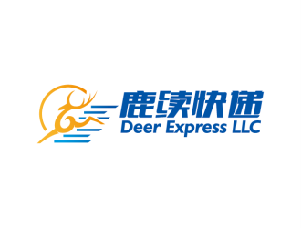 安冬的英文：Deer Express LLC, 中文：鹿續(xù)快遞logo設(shè)計